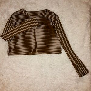 Brown and white striped shirt